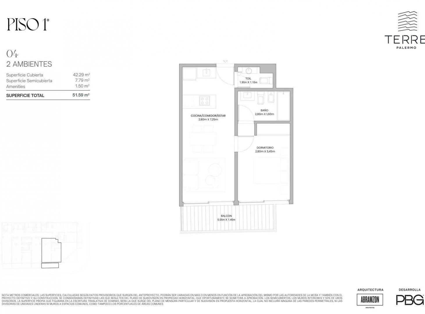Departamento en venta de 2 ambientes en Palermo Hollywood