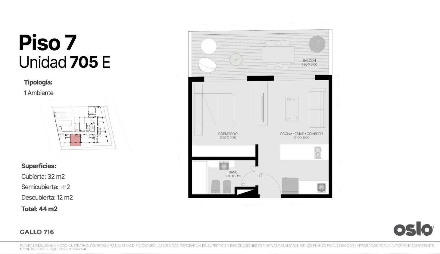 Departamento en venta de 1 ambiente en Abasto
