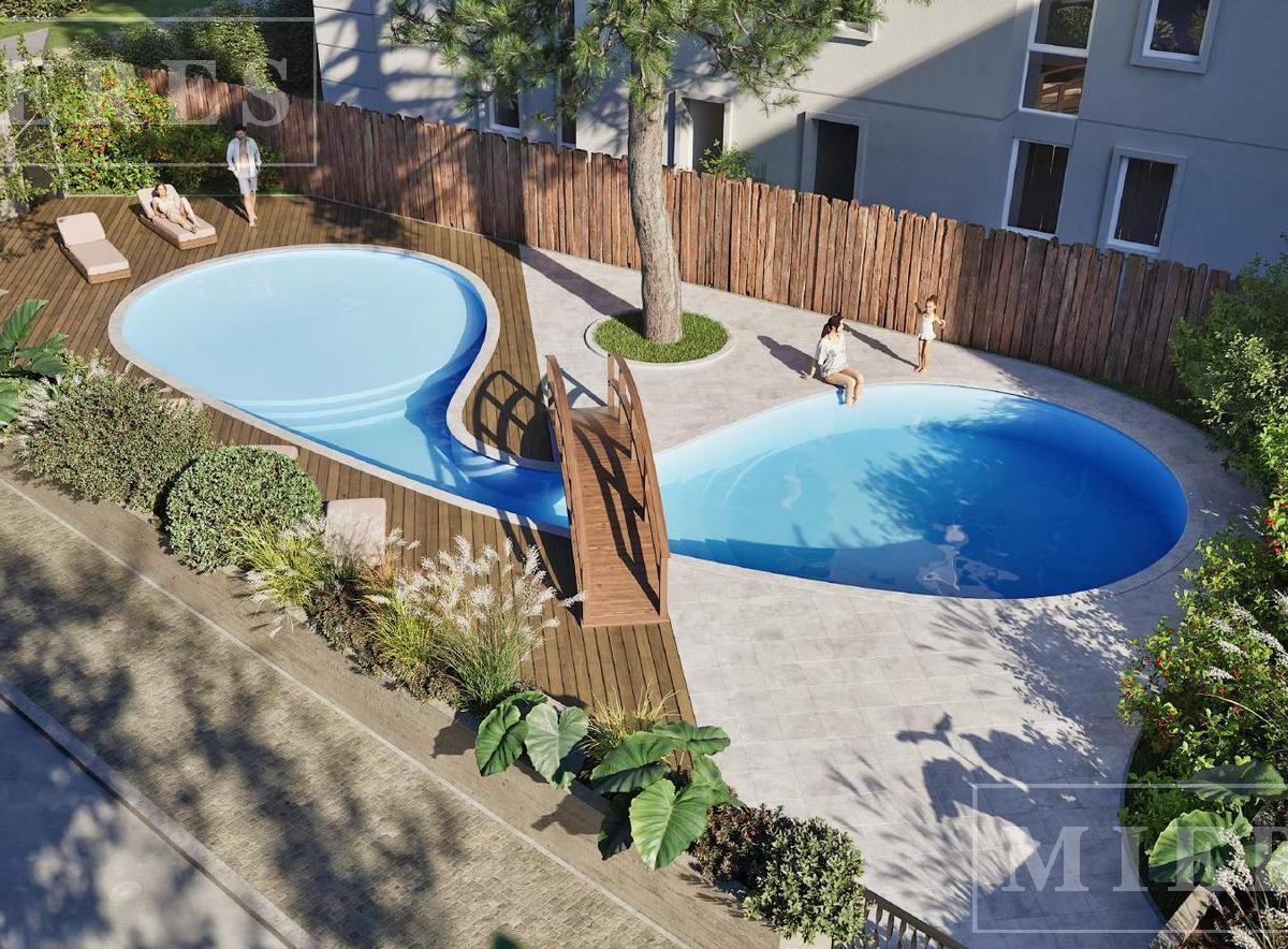 Departamento 2 ambientes con jardin en venta Altos Los Robles, Loma Verde