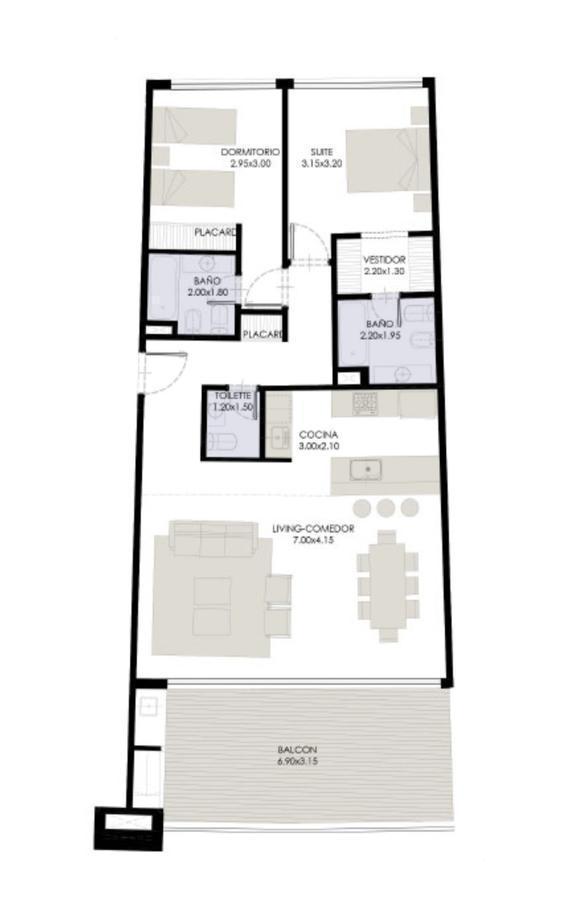 Departamento en venta de 3 ambientes vista al lago central en Yoo 4