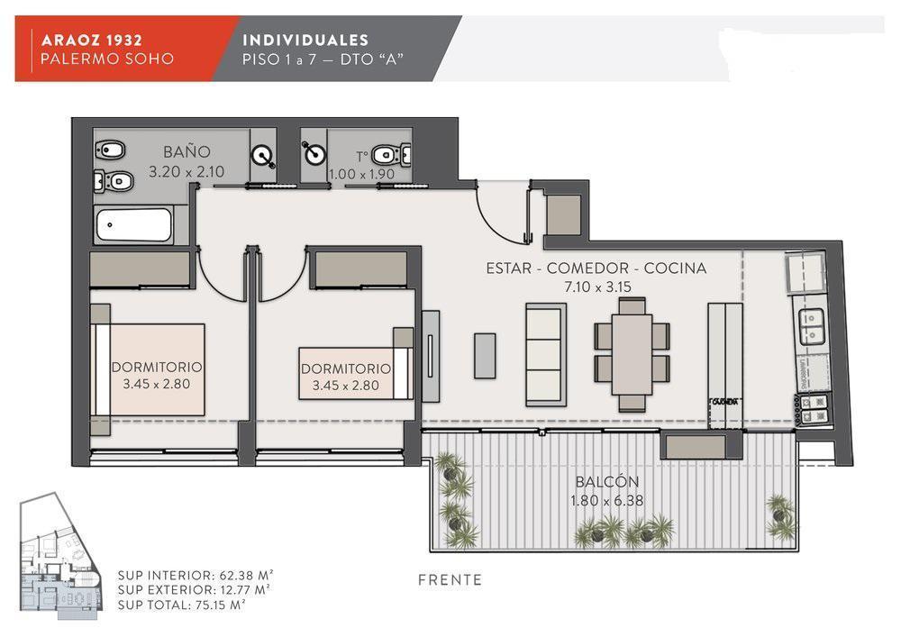 Foto de DEPARTAMENTO EN VENTA DE 3 AMBIENTES A ESTRENAR EN PALERMO SOHO, imagen 3