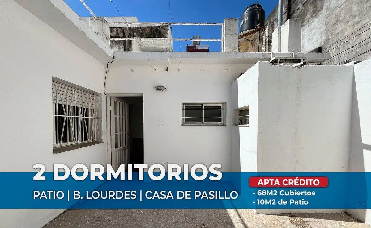 CASA DE PASILLO EN VENTA 2 DORM CON PATIO LOURDES 4