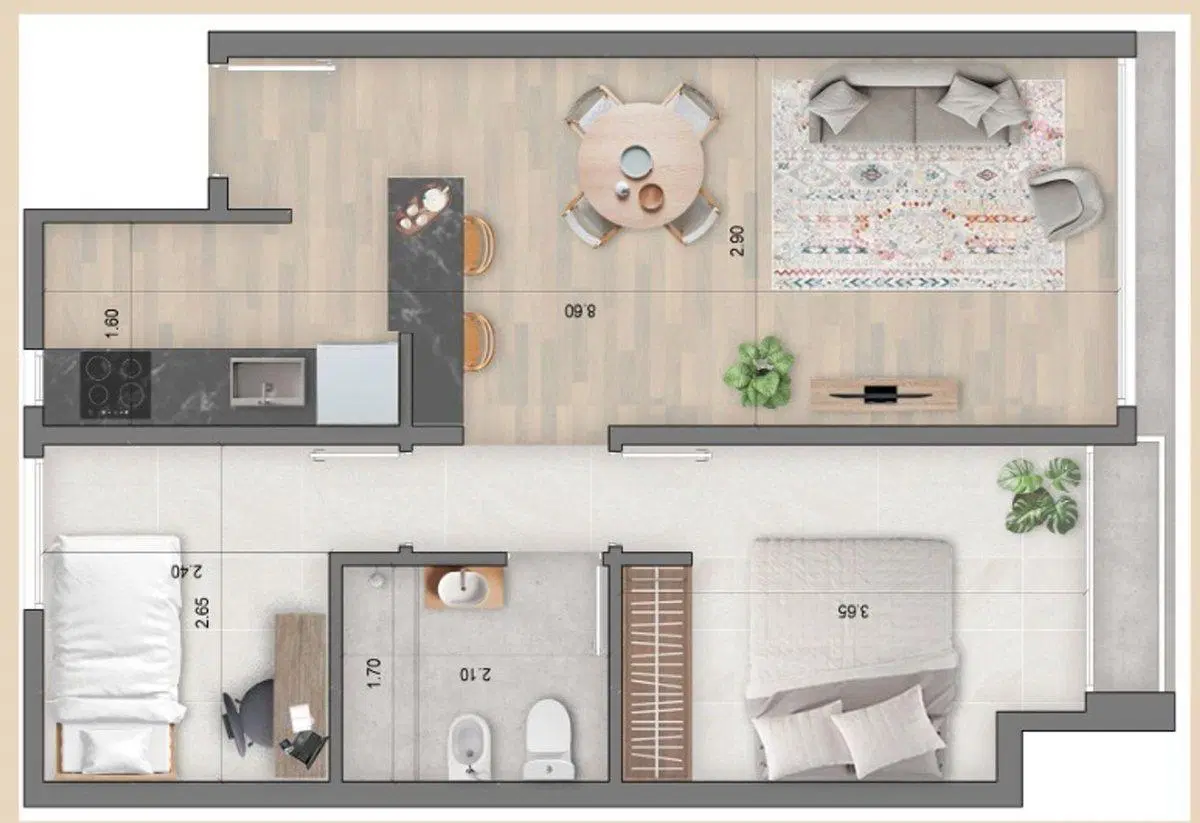 Venta - pozo - Dpto 2 dorm - Ed. Lumen - Nqn 4