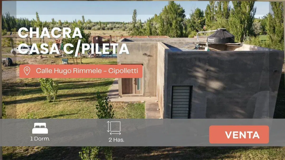 VENTA CHACRA 2 HAS CASA QUINTA Y PILETA CIPOLLETTI 2