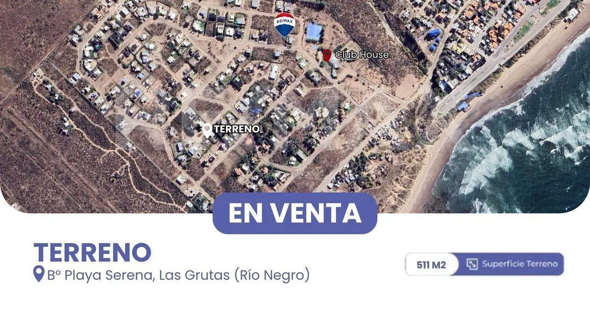 VENTA TERRENO 511 M2 EN PLAYA SERENA LAS GRUTAS 3
