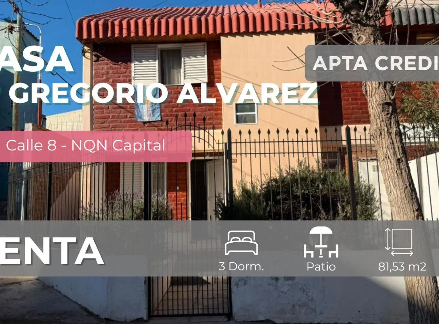 VENTA DÚPLEX 3 DORMITORIOS B° GREGORIO ÁLVAREZ NQN 5
