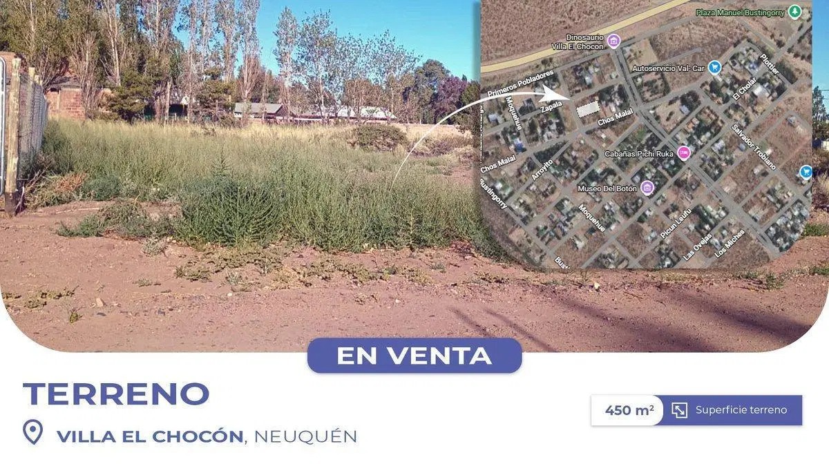 VENTA TERRENO 450 M2 VILLA EL CHOCÓN NEUQUÉN 2