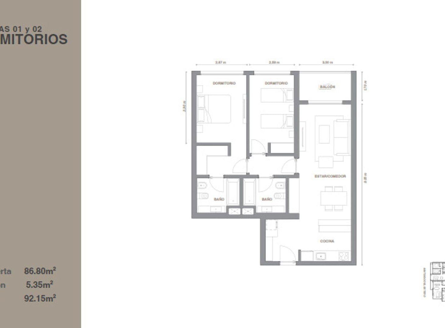 Foto de EN VENTA DPTO 2 DORM C/BALCÓN EN POZO CENTRO NQN, imagen 4