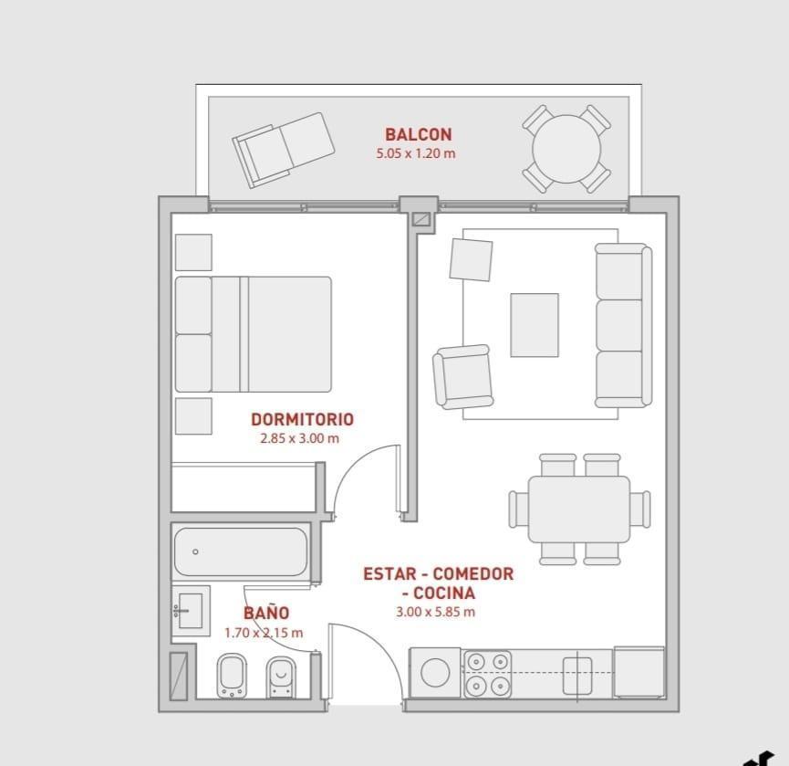 Venta Departamento 2 Ambientes en Caballito con Cochera fija