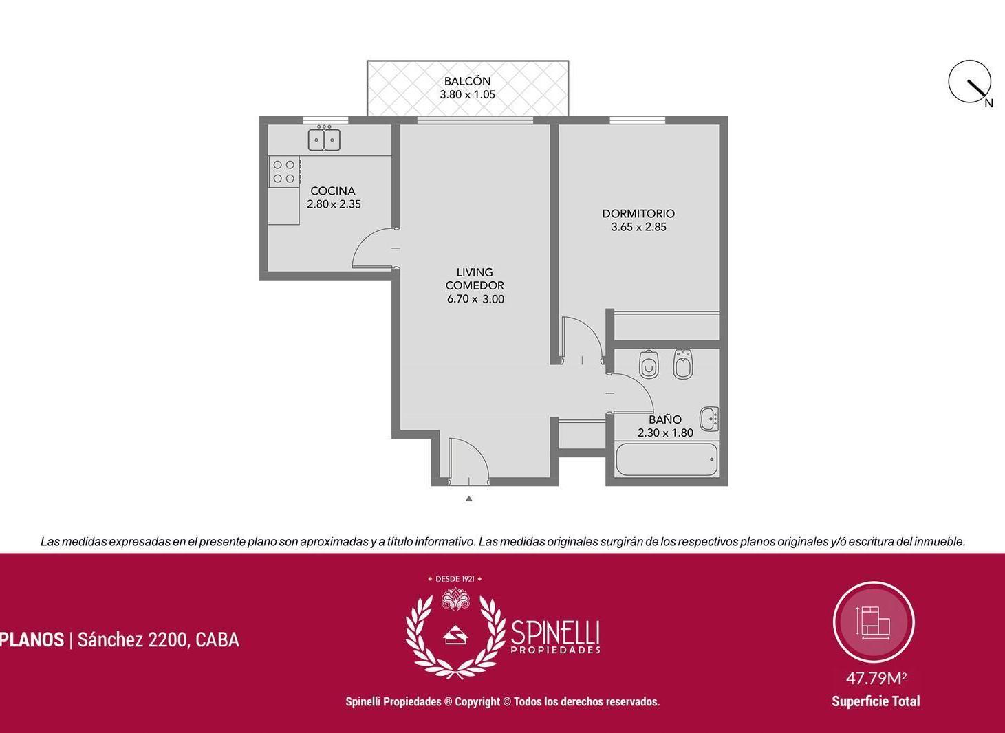Venta departamento 2 ambientes 48M² con balcón al frente en Villa General Mitre / Paternal parrilla