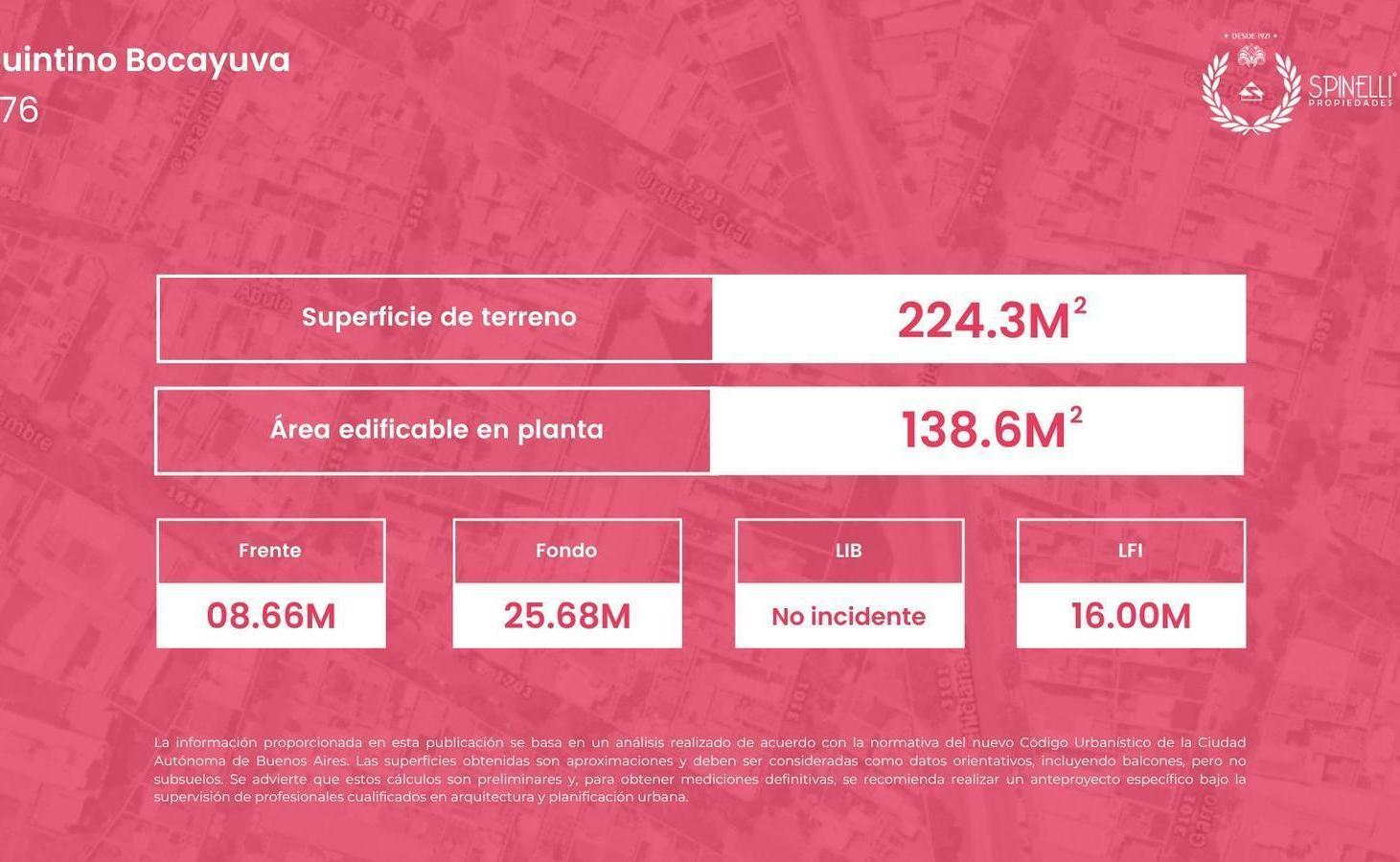 Foto de Venta terreno USAA en Quintino Bocayuva y Avenida San Juan 1091M², imagen 1