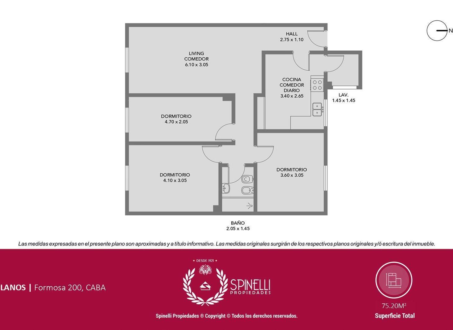 Foto de Venta departamento 4 ambientes 75M² al frente en la mejor zona de, imagen 4