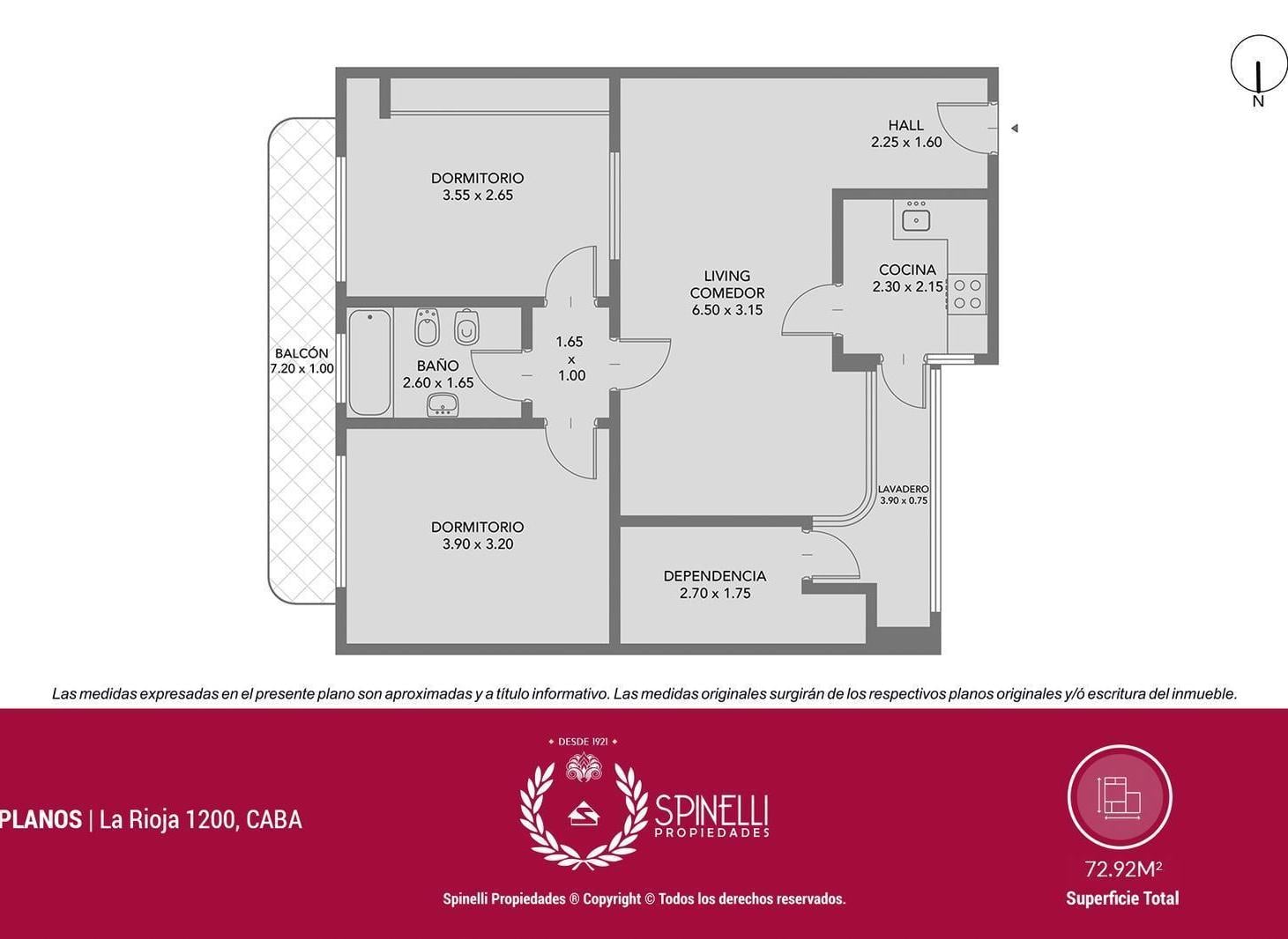 Foto de Venta departamento 3 ambientes con dependencia 73M² balcón al frente en, imagen 3
