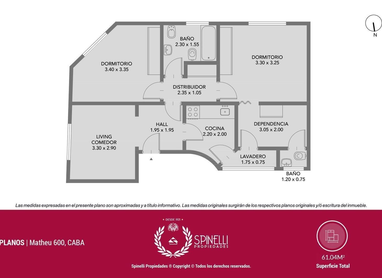 Foto de Venta departamento 3 ambientes con dependencia 61M² frente en Balvanera, imagen 3
