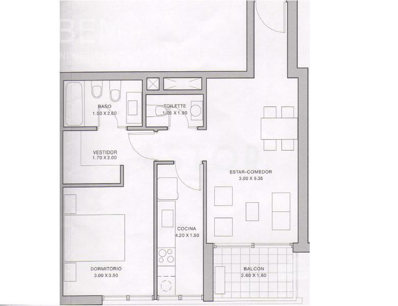 Departamento 2 Ambientes en Torre Astor Beruti - Cochera - Alto Palermo