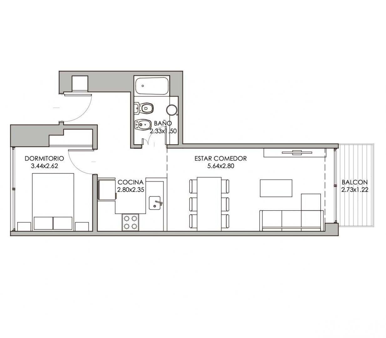 DEPARTAMENTO 2 AMBIENTES CON BALCÓN EN VENTA - VILLA CRESPO