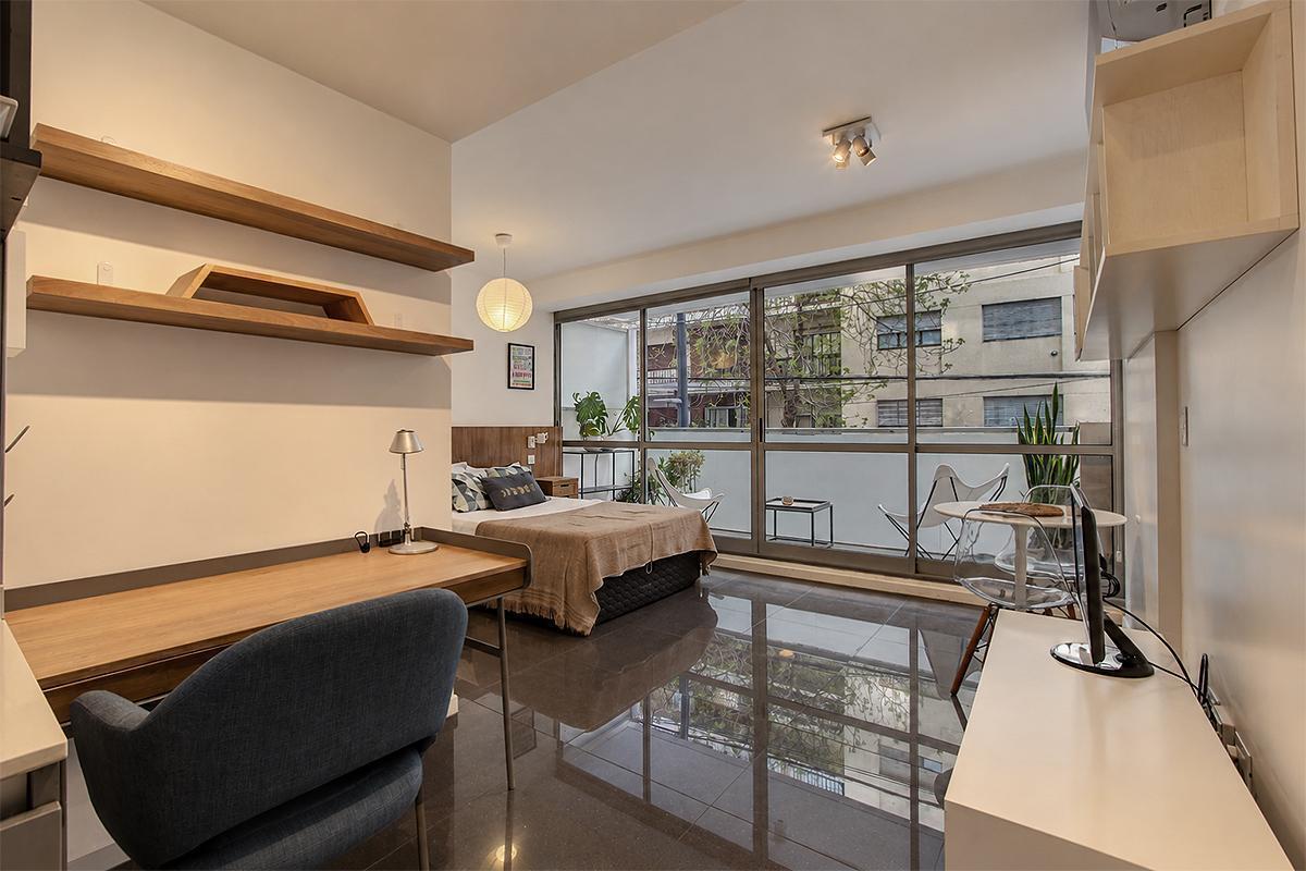 Foto de Departamento Monoambiente al frente con balcon Impecable al frente en, imagen 4