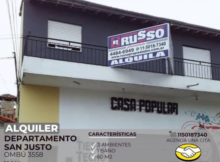 Alquiler departamento 3 ambientes San Justo 2