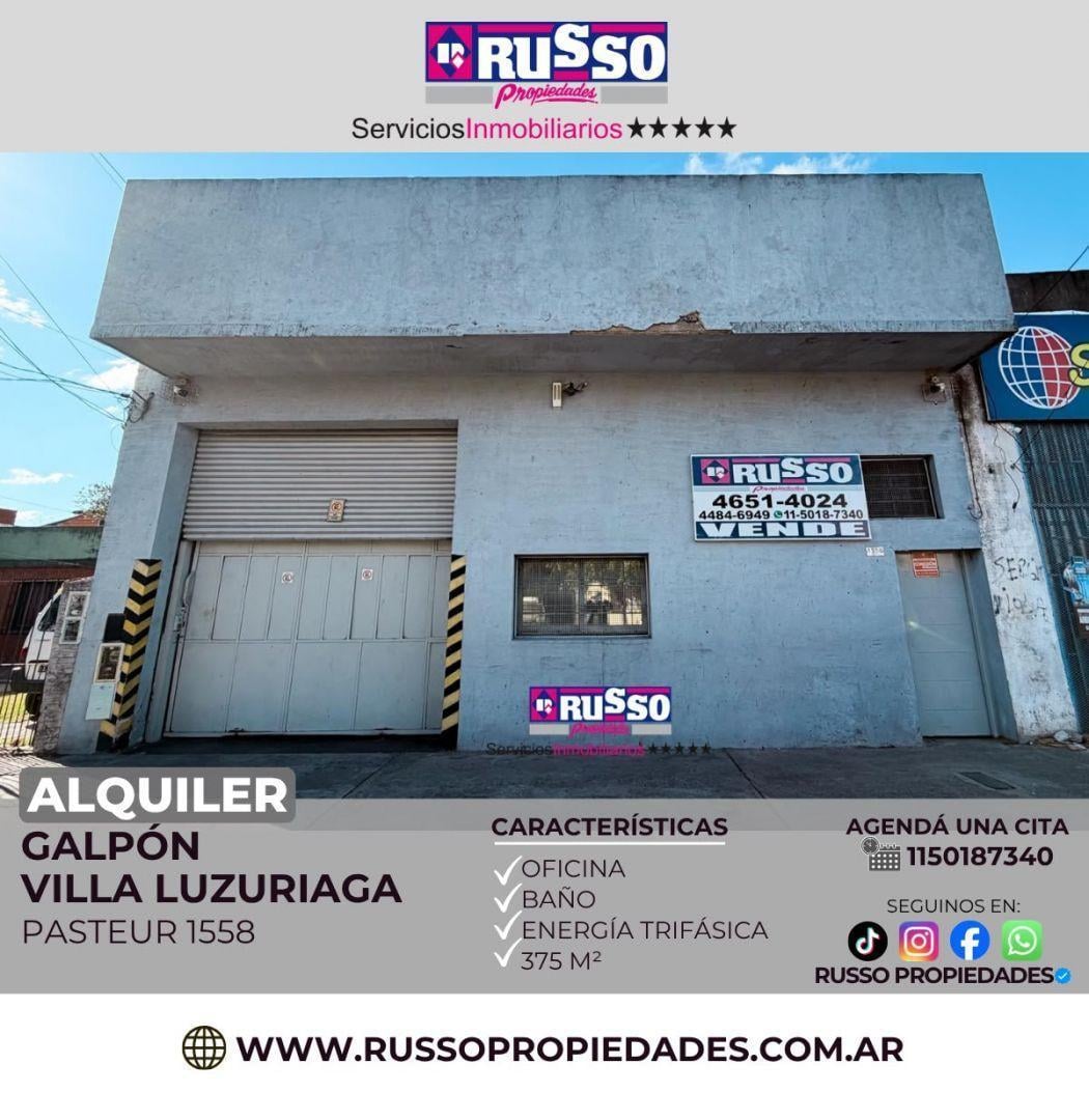 Foto de Alquiler galpón 375 m Villa Luzuriaga, imagen 1