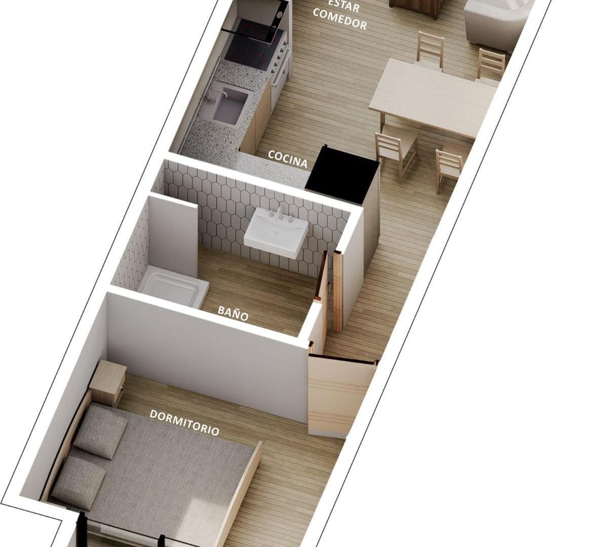 Foto de DEPARTAMENTO DE 2 DORM CON BALCÓN EN POZO, imagen 1