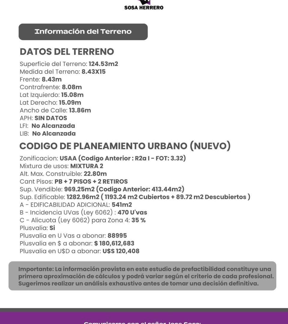 Foto de VENTA- TERRENO EN RECOLETA- AGUERO Y PACHECO DE MELO, imagen 1