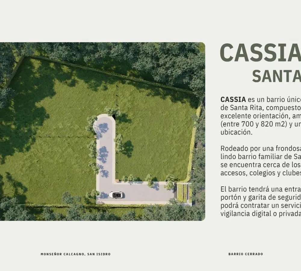 Venta excelente lote en Barrio Cassia, Santa Rita 1