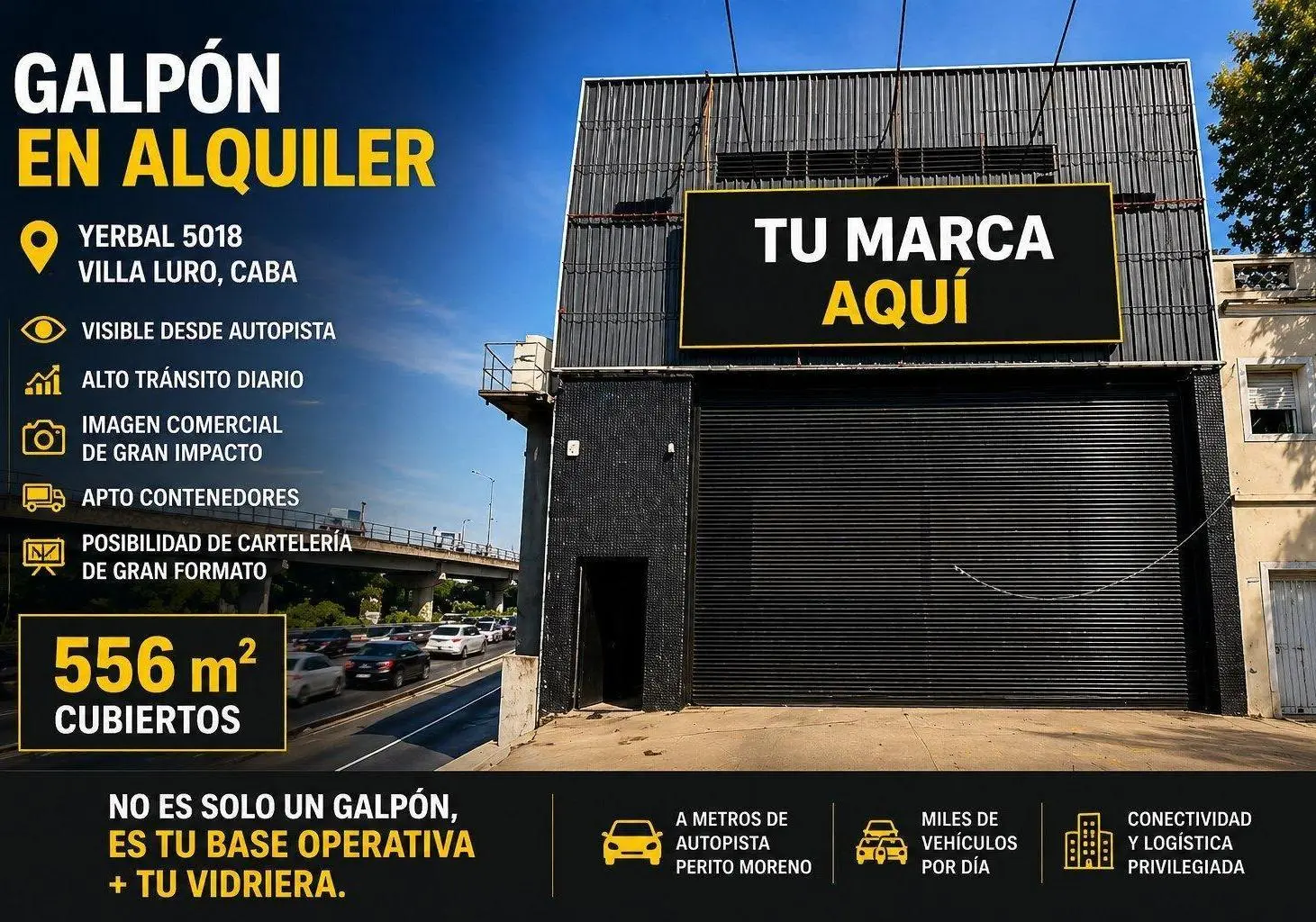 Galpón en Alquiler 556 m² | Villa Luro | Mixtura 3 | Apto Contenedores + Alta Visibilidad 2