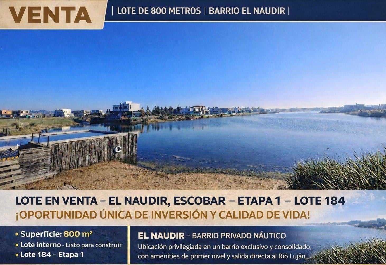 Foto de VENTA | LOTE DE 800 METROS | BARRIO EL NAUDIR | ACEPTA PERMUTA, imagen 2
