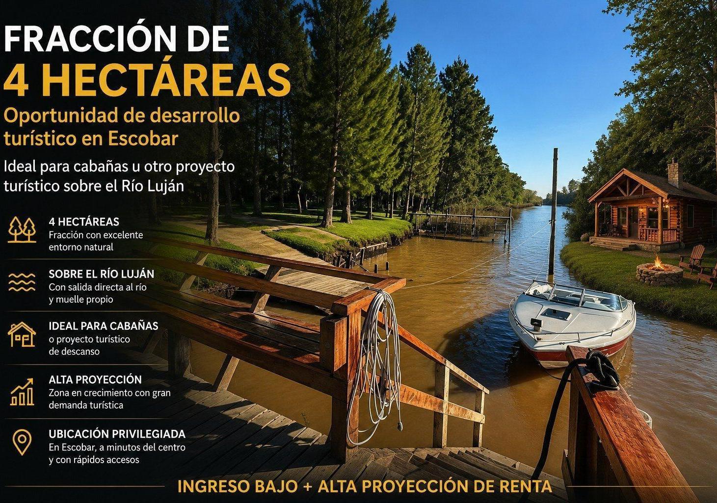 OPORTUNIDAD DE INVERSIÓN – 4 HECTÁREAS SOBRE EL RÍO LUJÁN EN ESCOBAR