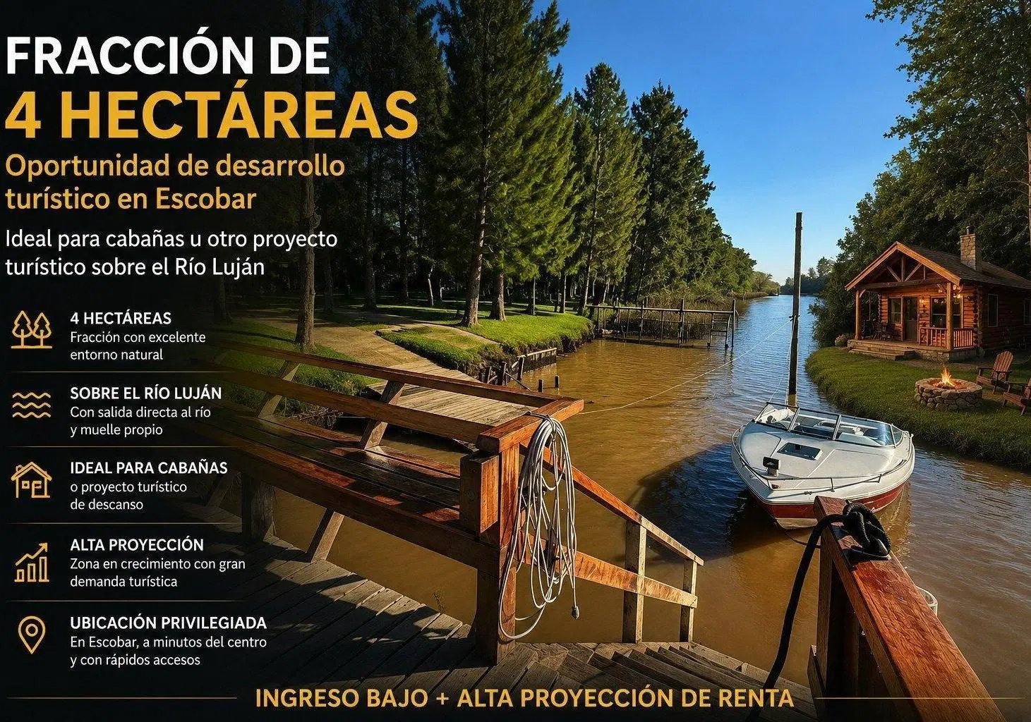 OPORTUNIDAD DE INVERSIÓN – 4 HECTÁREAS SOBRE EL RÍO LUJÁN EN ESCOBAR 2