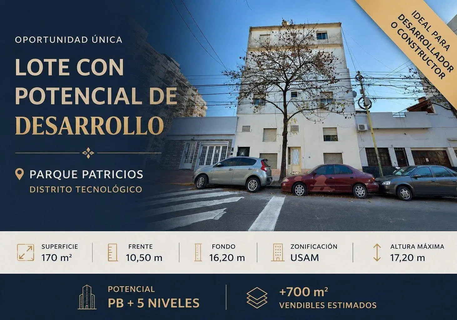 LOTE CON EDIFICIO + POTENCIAL DE DESARROLLO | PARQUE PATRICIOS | PB + 4 PISOS | DISTRITO TECNOLÓGICO 3