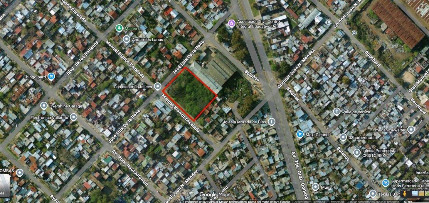 VENTA LOTE LANUS 3000m2 TERRENO CON ARBOLES, SOLIDO MURO Y PORTON