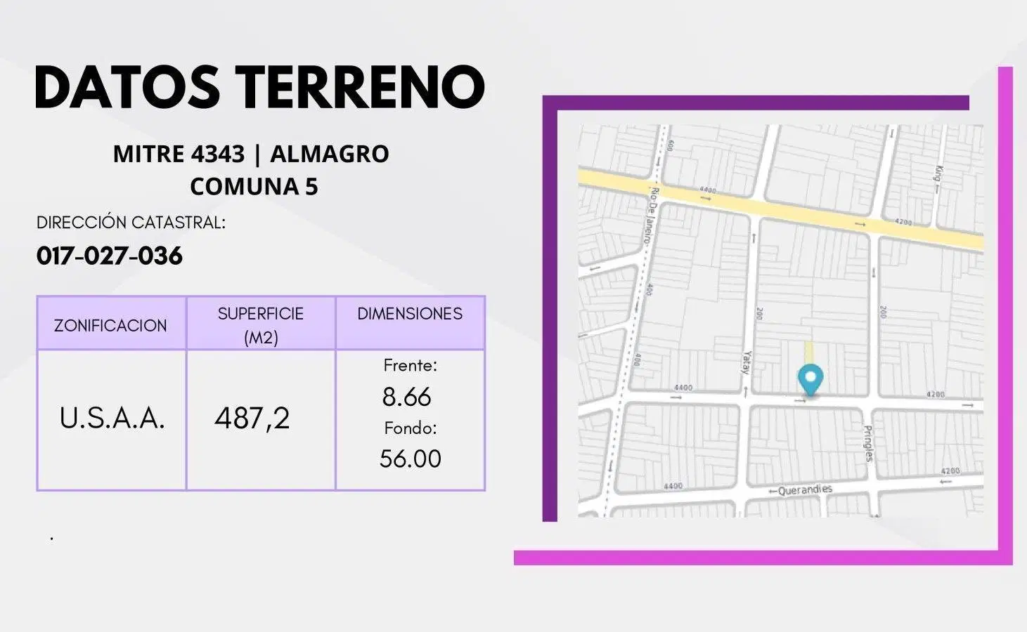 Venta Terreno en Almagro - M2 Vendibles 1.834 5