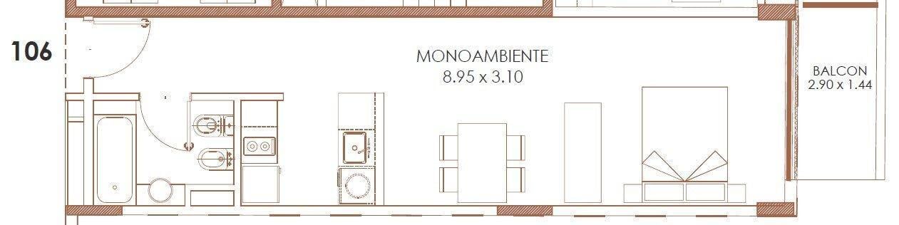 Nice Cordoba - Venta Monoambiente - balcón - frente - Entrega fines 2026
