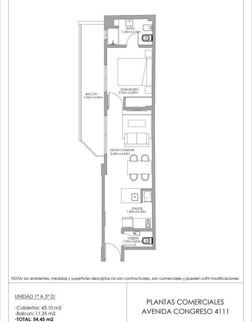 VENTA 2 AMBIENTES CON BALCÓN EN DESARROLLO - VILLA URQUIZA