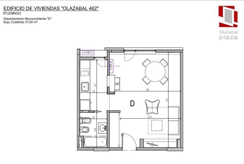 MONOAMBIENTE A ESTRENAR UBICADO EN EXCELENTE EDIFICIO PREMIUN."OLAZABAL PLAZA"