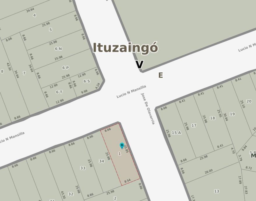 Lote sobre excelente "Esquina Comercial" Ituzaingo Norte