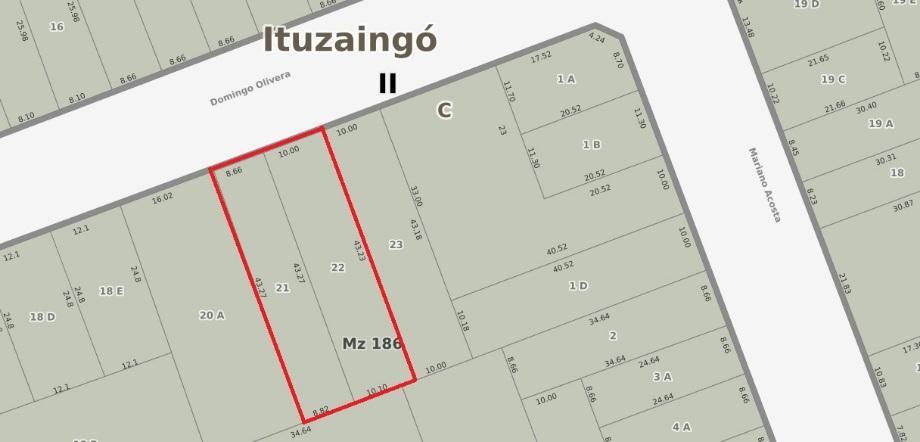LOTE EN VENTA EN ITUZAINGO SUR