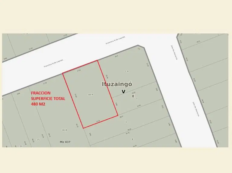Lote de 480 m2 en venta en Ituzaingó Norte 5