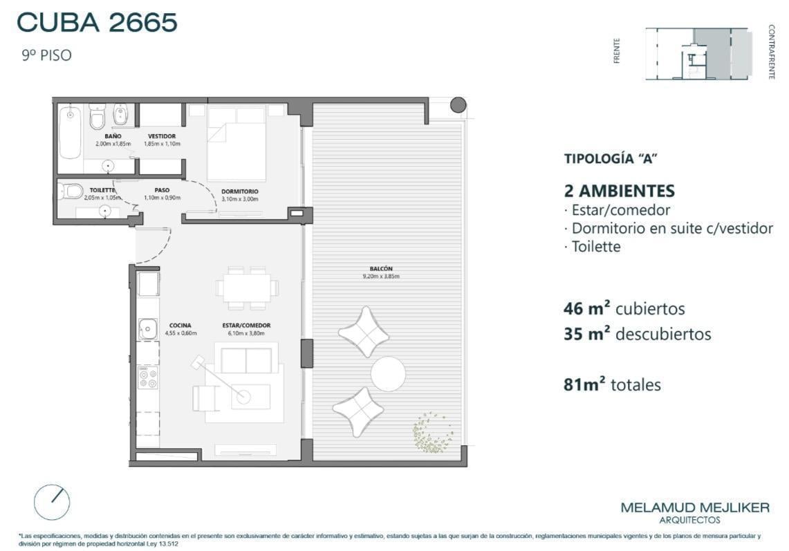 VENTA • BELGRANO • 2 AMBIENTES • EN CONSTRUCCIÓN