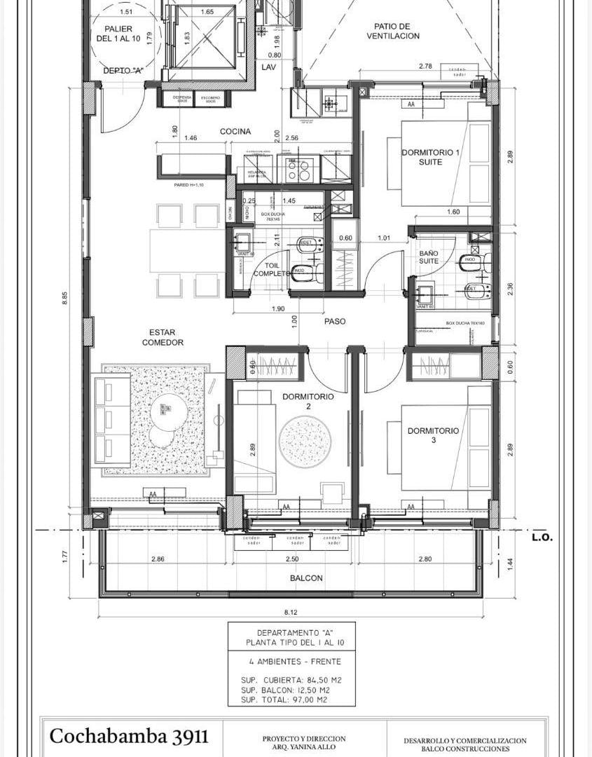 Departamento de 3 habitaciones en venta en Boedo