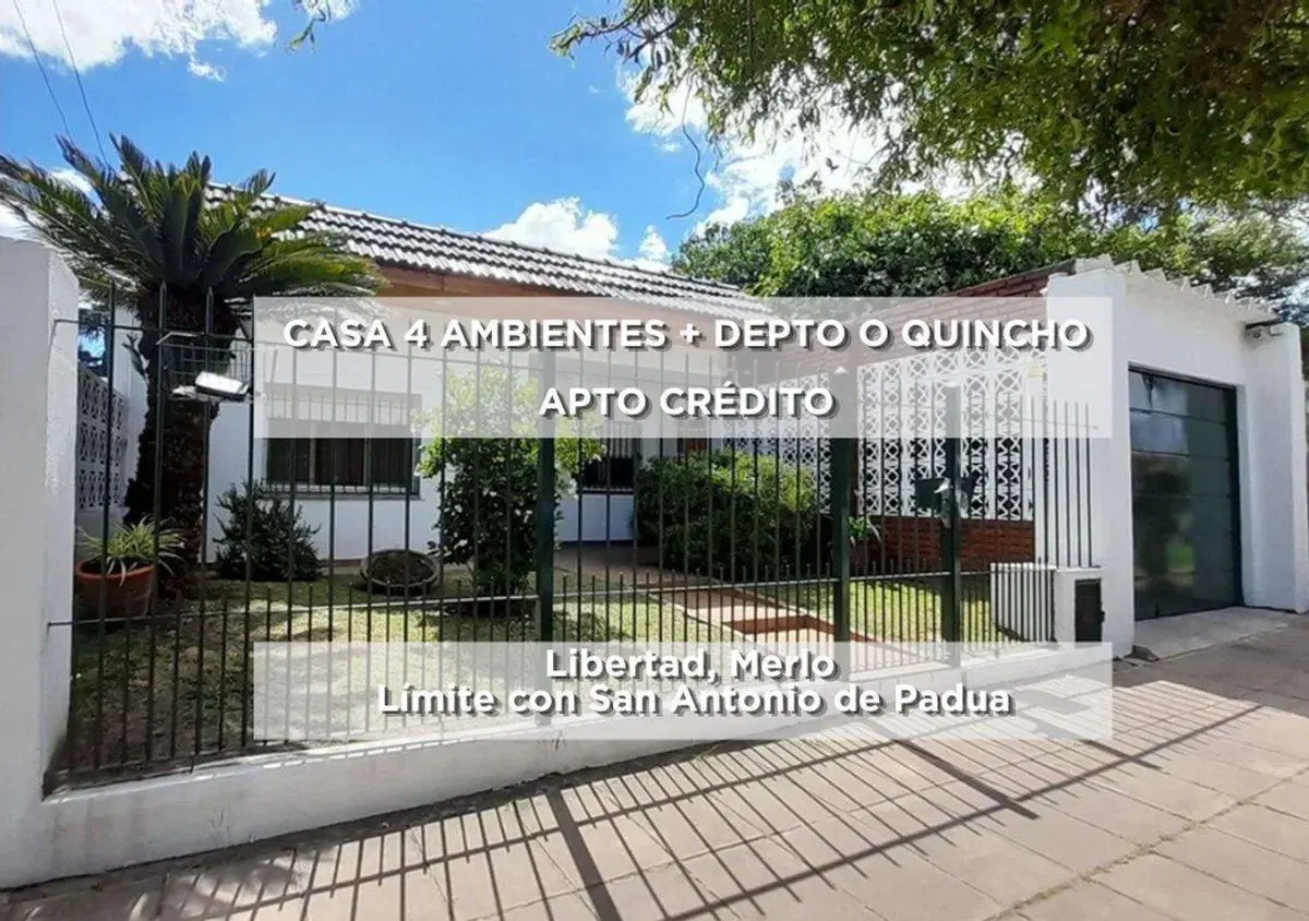 VENTA CASA 4 AMBIENTES MONOAMBIENTE MERLO 4