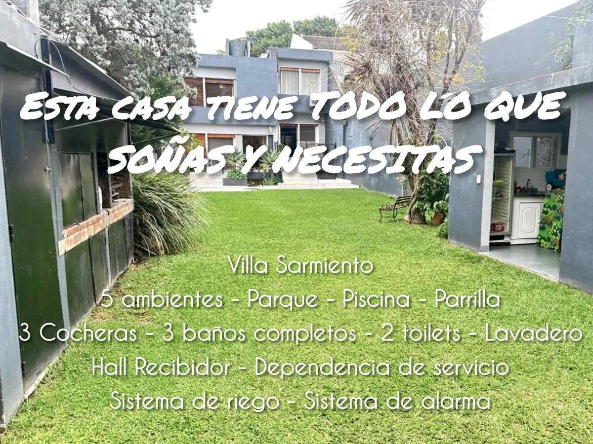 VENTA CASA VILLA SARMIENTO 5 AMB PARQUE Y PILETA 4