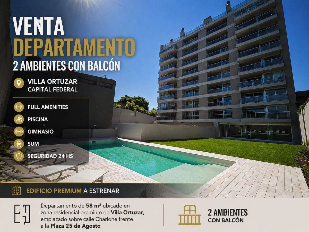 VENTA DEPARTAMENTO 2 AMBIENTES  VILLA ORTUZAR 3