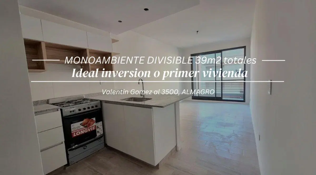 VENTA MONOAMBIENTE DIVISIBLE ALMAGRO BALCON 4