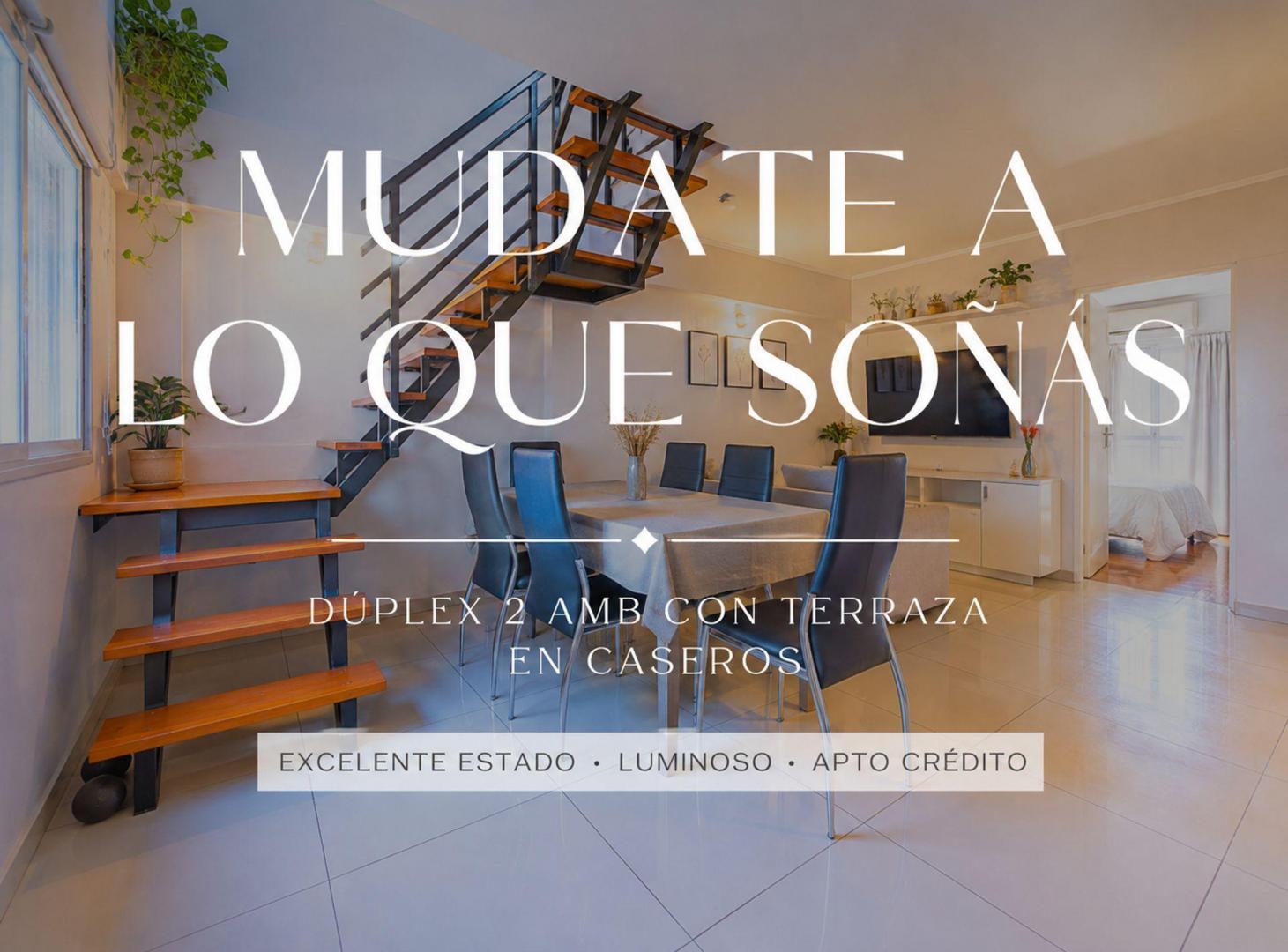 VENTA DUPLEX 2 AMBIENTES CASEROS CON TERRAZA
