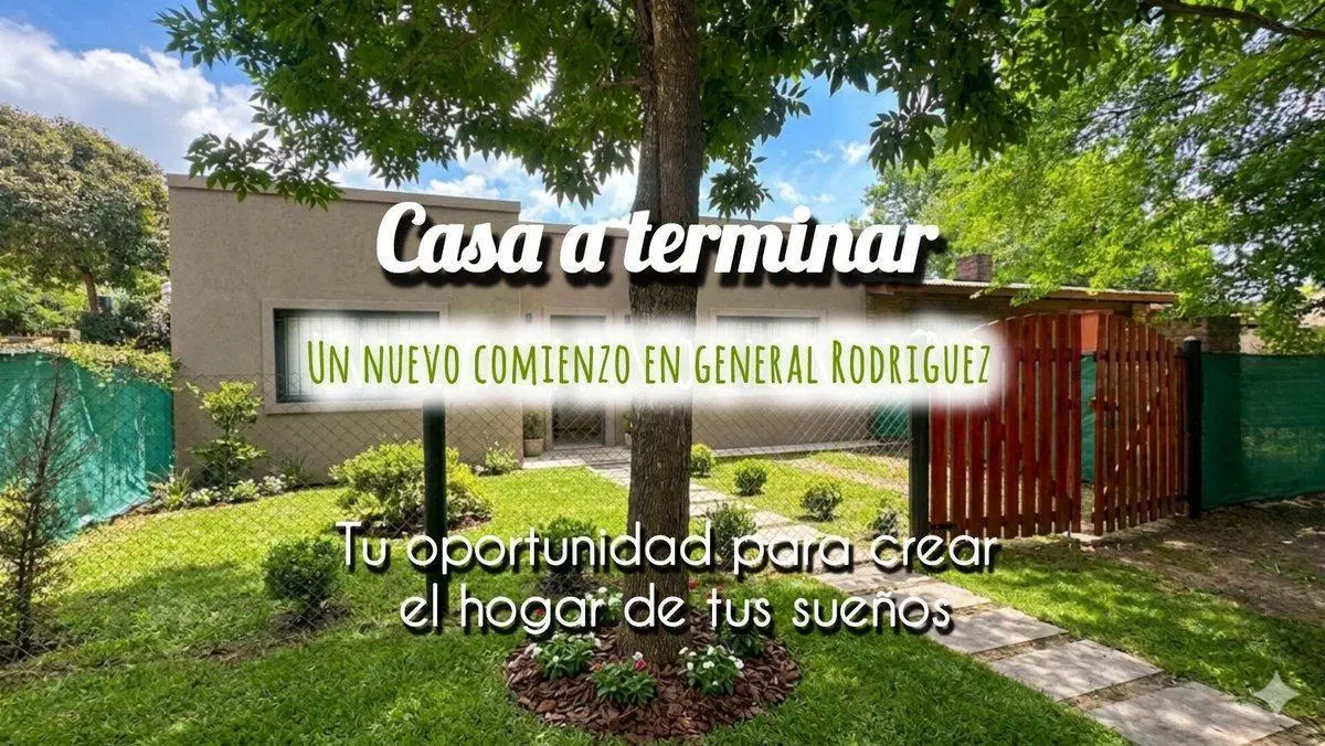 VENTA CASA A TERMINAR EN GENERAL RODRIGUEZ PILETA 2