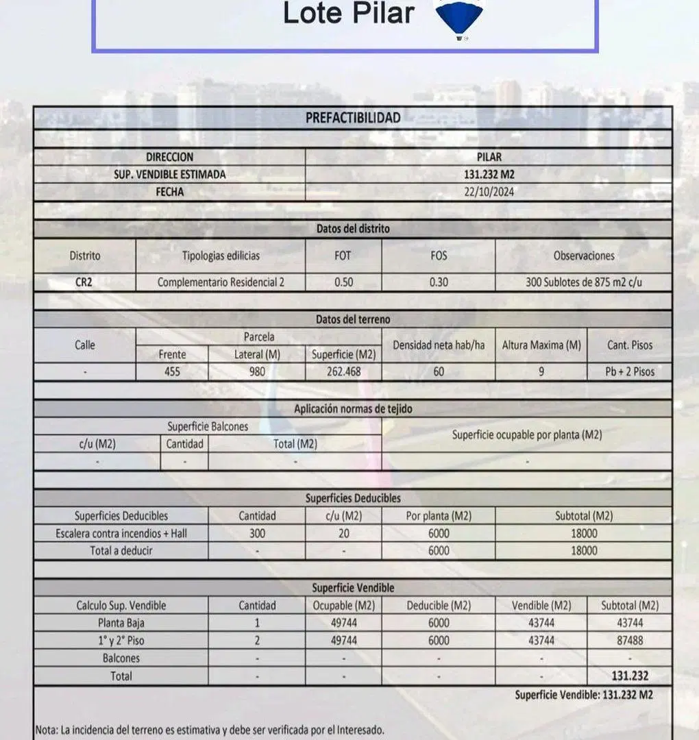 VENTA LOTE 26 HECTAREAS PILAR INVERSION 3