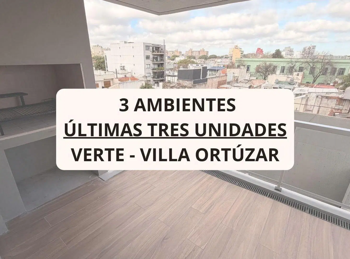 VENTA DEPARTAMENTO 3 AMBIENTES A ESTRENAR ORTUZAR 3
