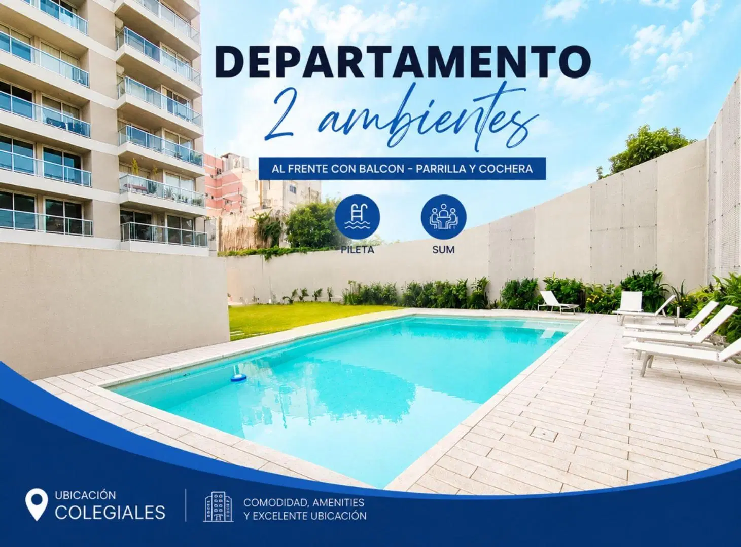 VENTA DEPARTAMENTO 2 AMBIENTES COLEGIALES COCHERA 2